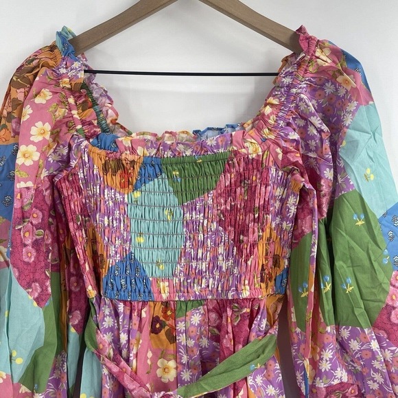 Spell Freda Shirred Midi Dress in Lolly Size, New S - Picture 6 of 7